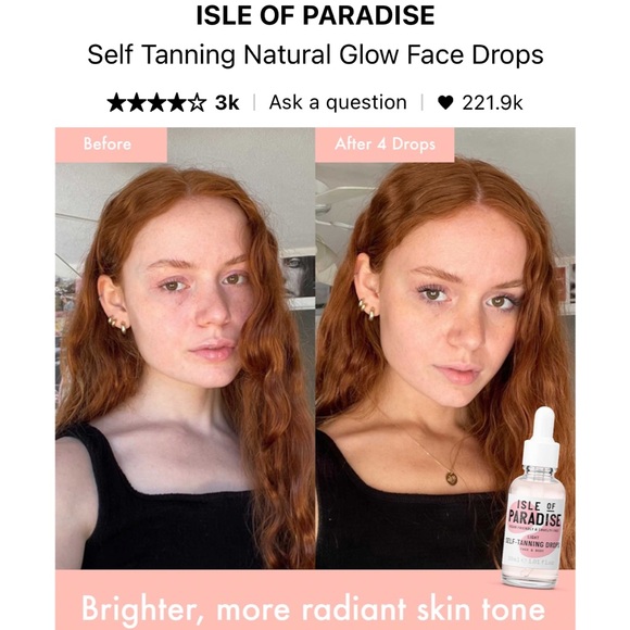 NWT- Isle of Paradise LIGHT- Self Tanning Drops- Full Size (1.01 OZ) - Picture 6 of 9